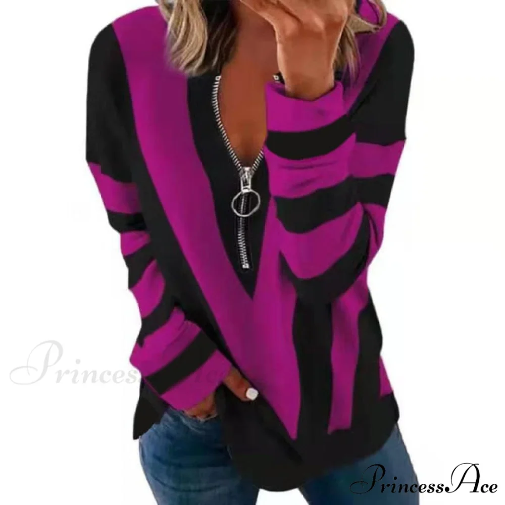 Large Loose Zipper Sexy Printed Vintage T Shirts - Image 11