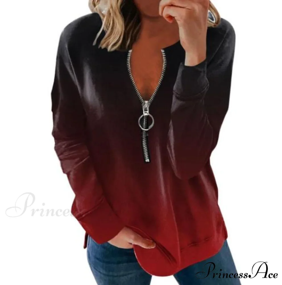 Large Loose Zipper Sexy Printed Vintage T Shirts - Image 17