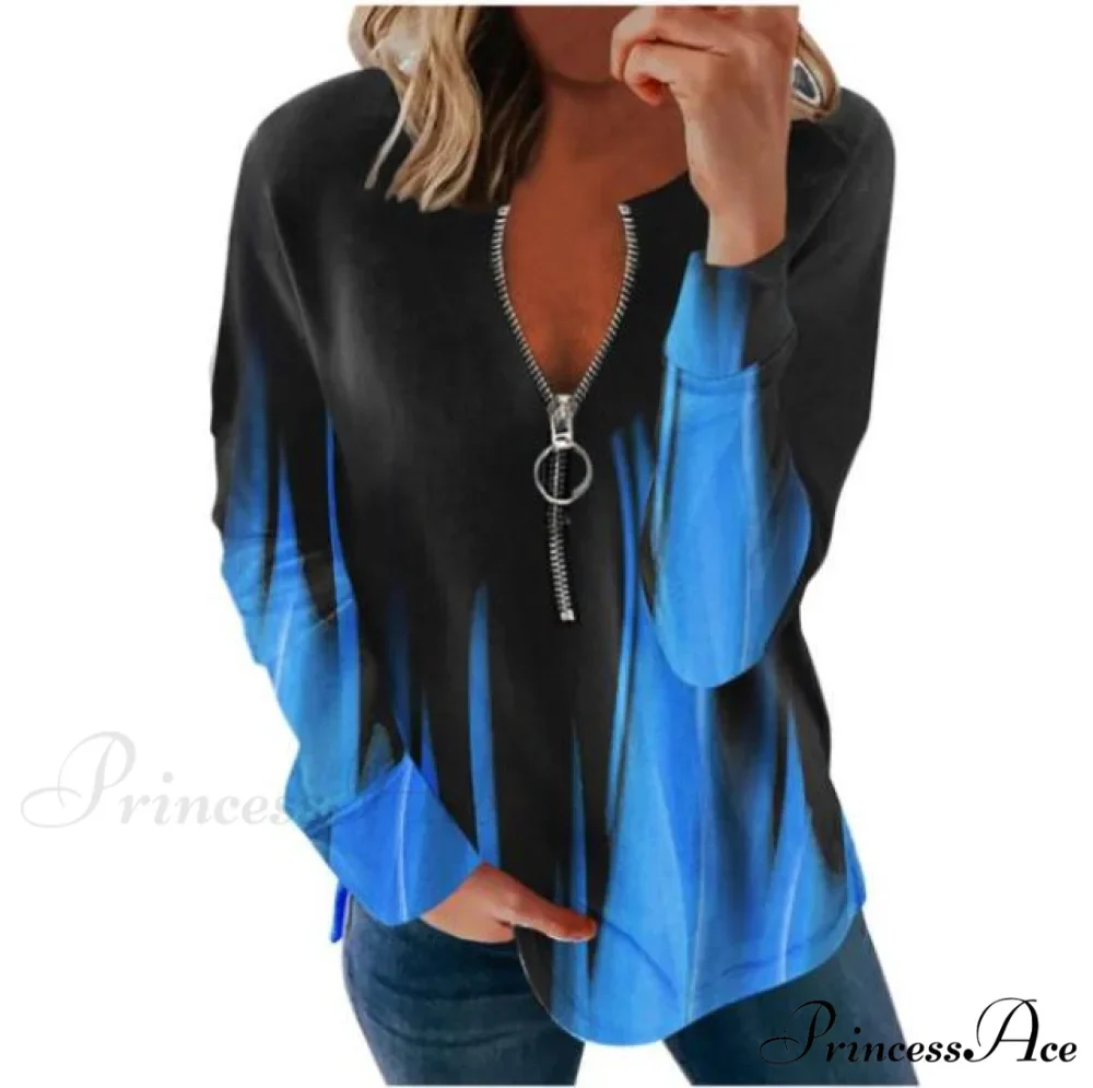 Large Loose Zipper Sexy Printed Vintage T Shirts - Image 20