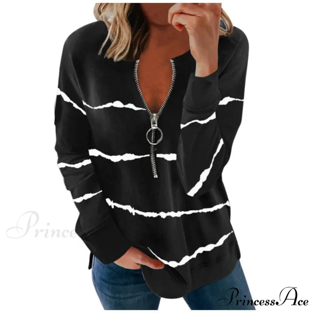 Large Loose Zipper Sexy Printed Vintage T Shirts - Image 3