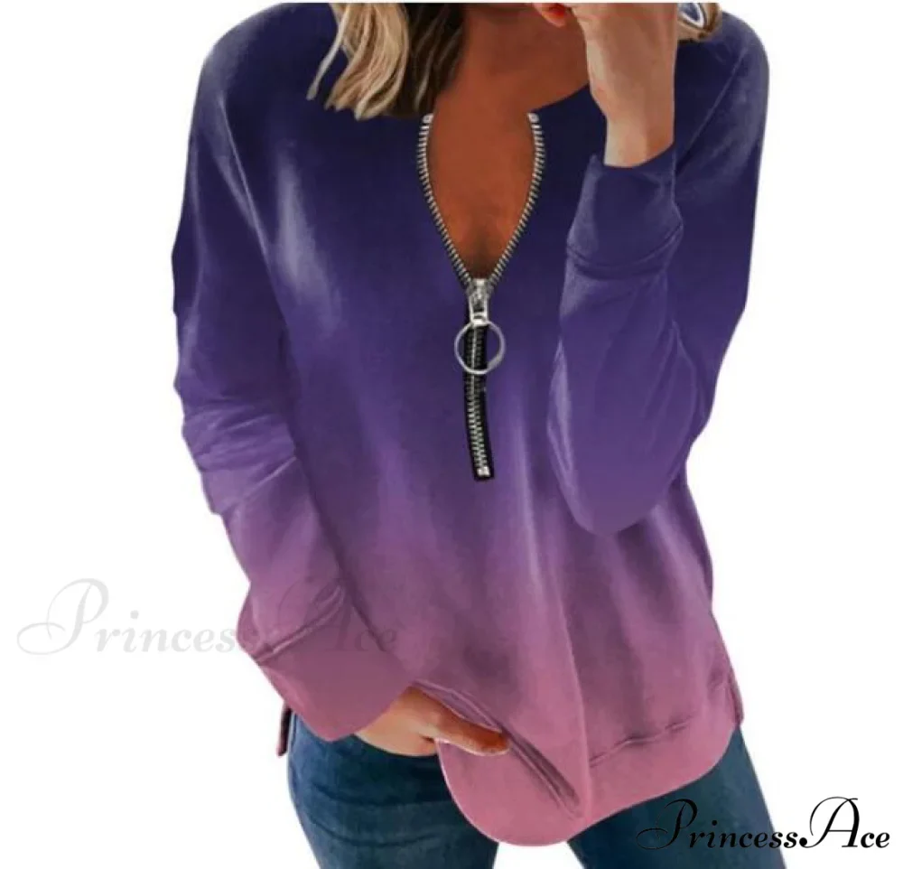 Large Loose Zipper Sexy Printed Vintage T Shirts - Image 9