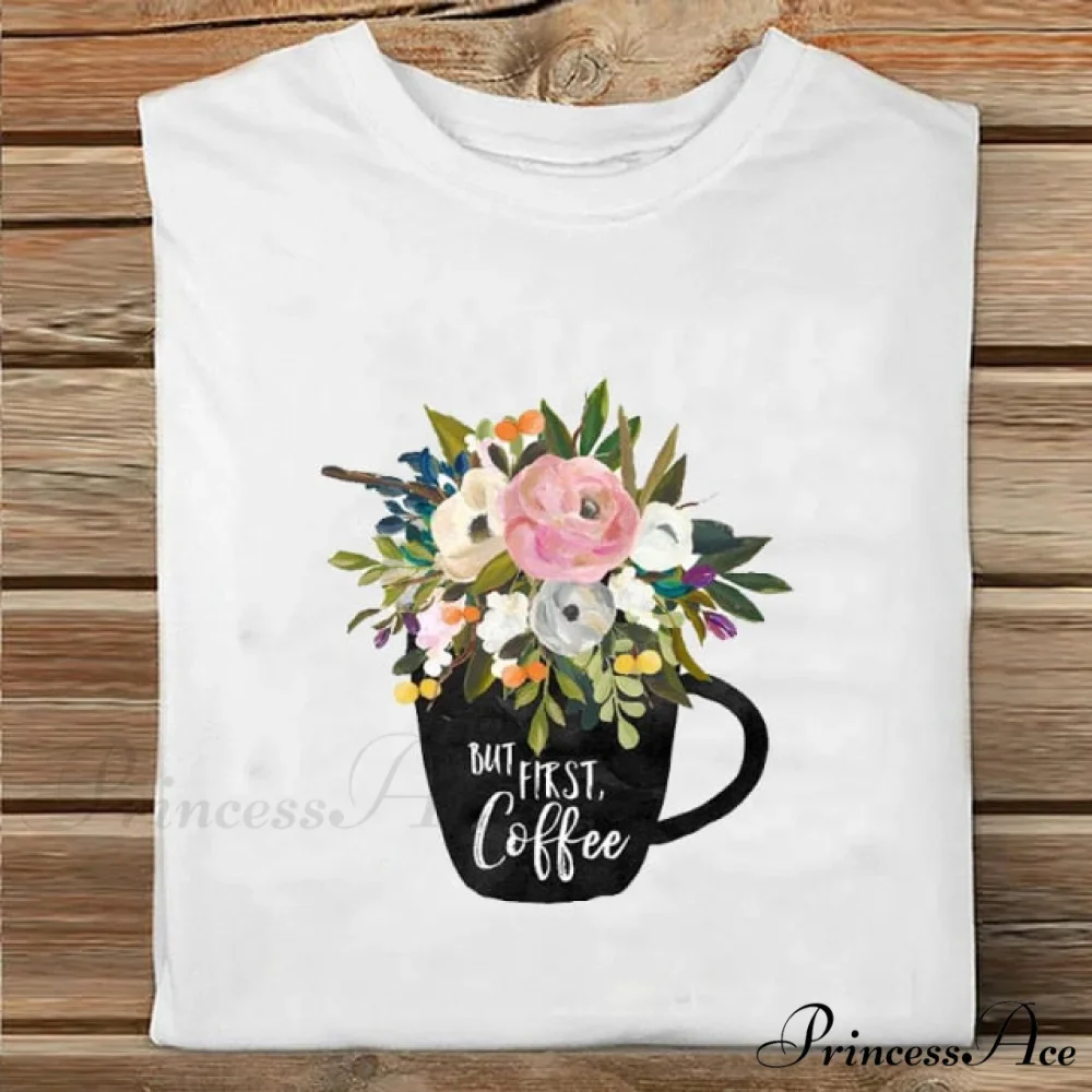 Coffee Love Cartoon Printing Clothes Tshirt - Image 17