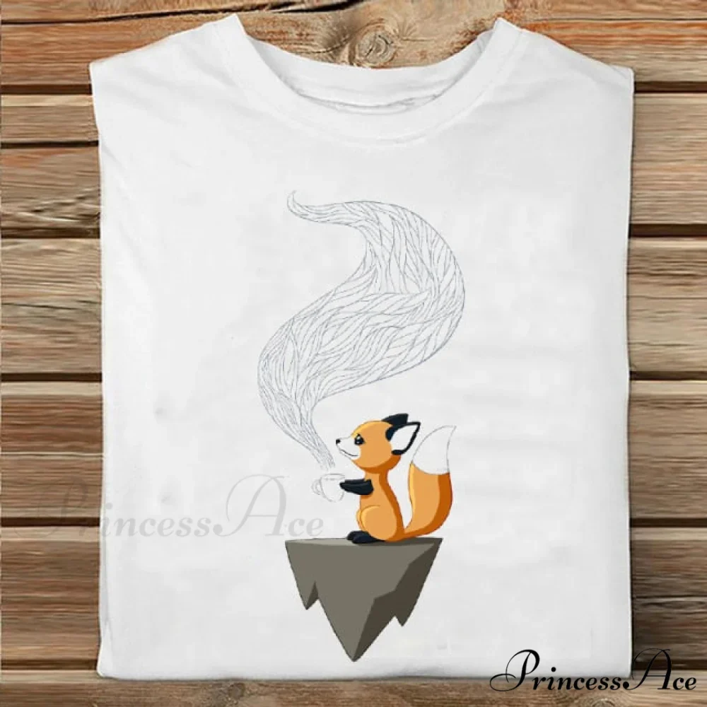 Coffee Love Cartoon Printing Clothes Tshirt - Image 20