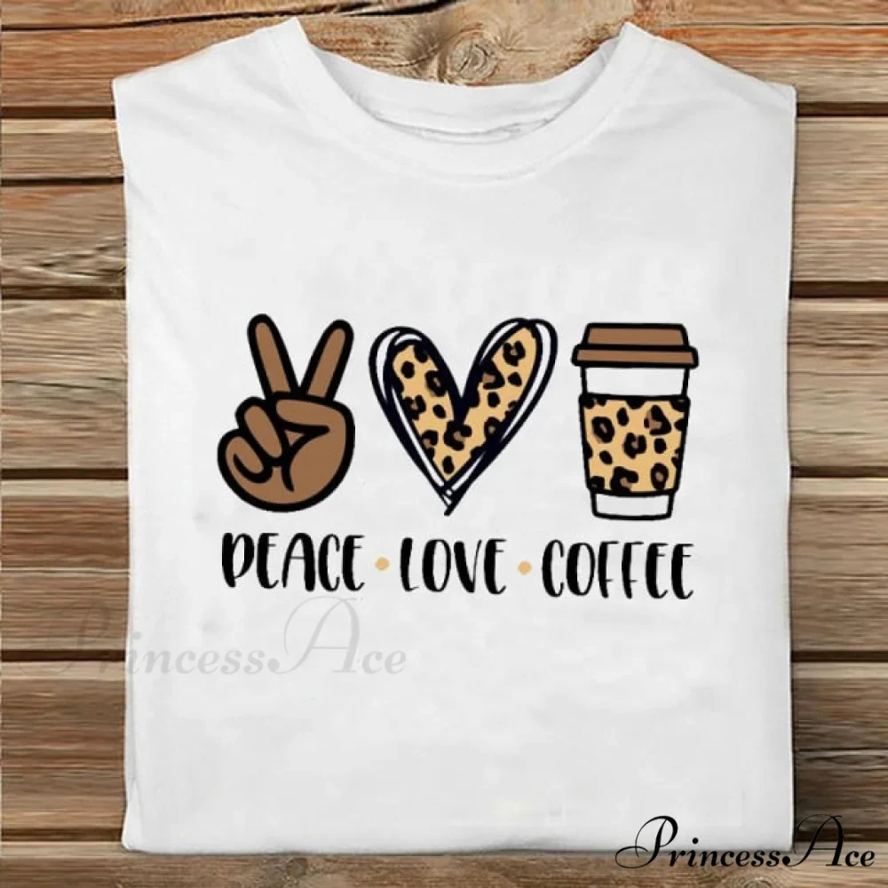 Coffee Love Cartoon Printing Clothes Tshirt - Image 22