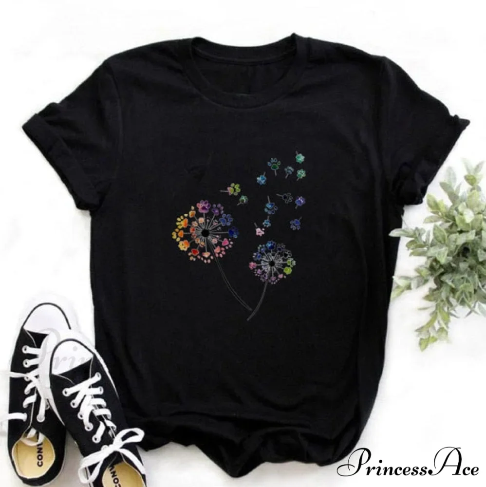 Wildflower Dandelion Print T-shirt - Image 9
