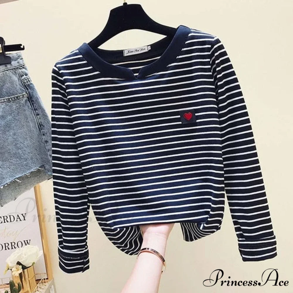 Long Sleeve Korean Style Slim Basic Cotton T-shirt - Image 2