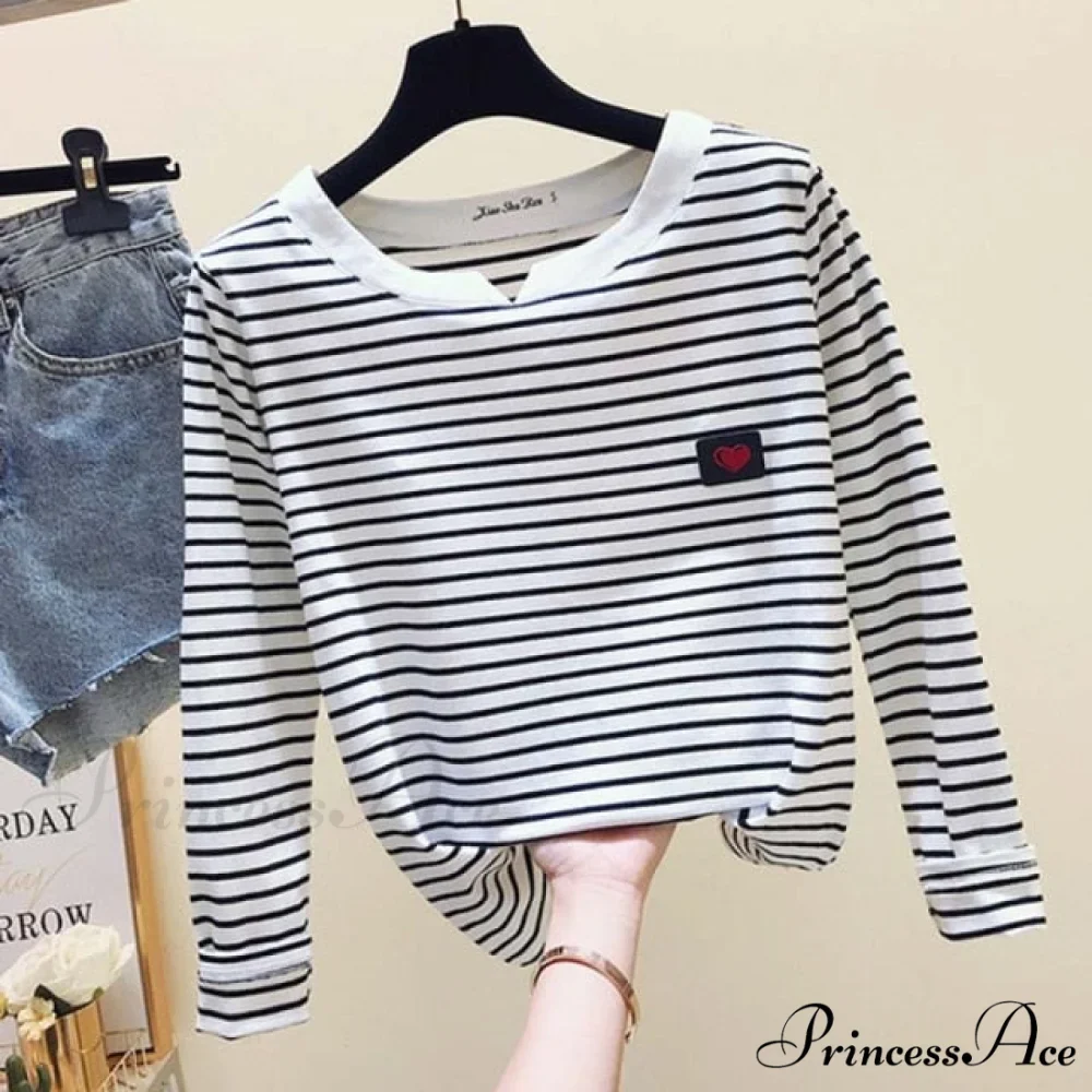 Long Sleeve Korean Style Slim Basic Cotton T-shirt - Image 3