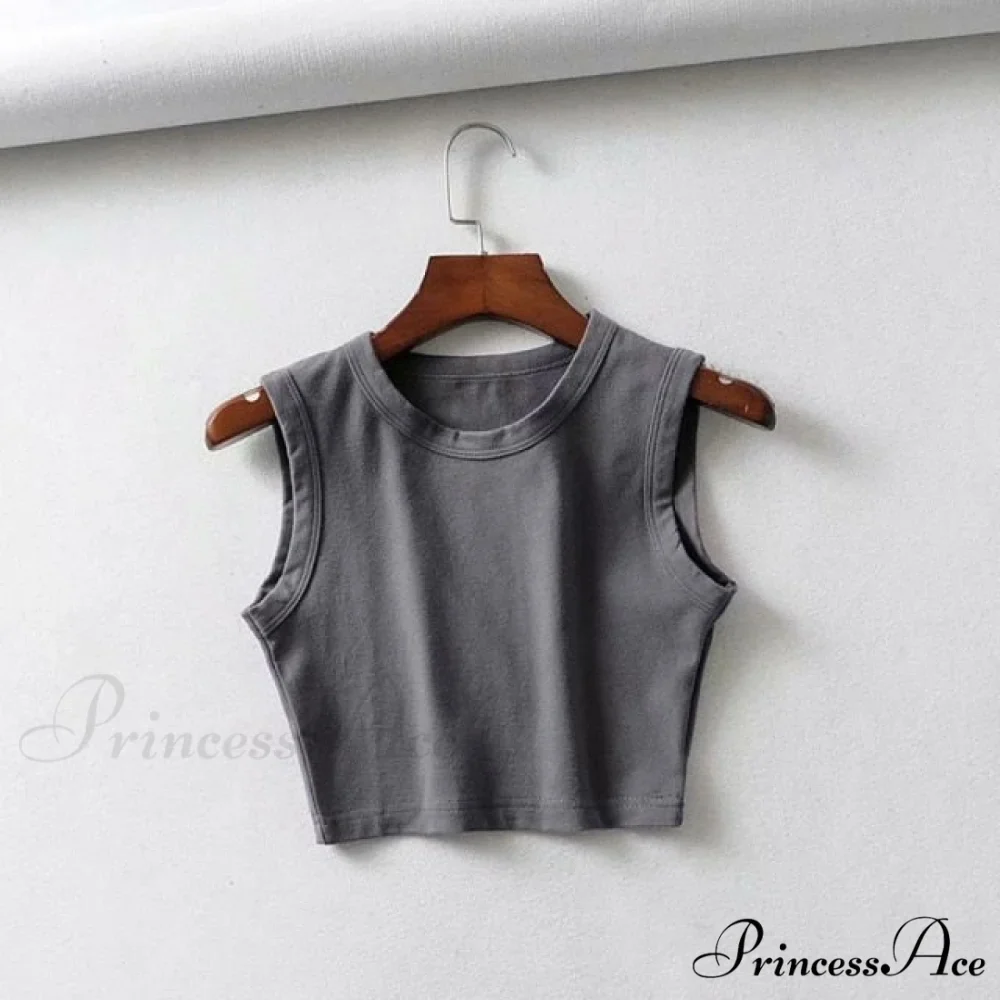 O-Neck White Solid Skinny Crop Top - Image 3