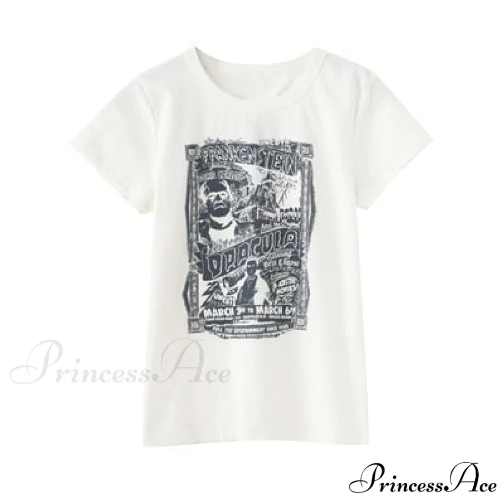 Fashion Ladies Cute Cartoon Print Short Tees - Image 2