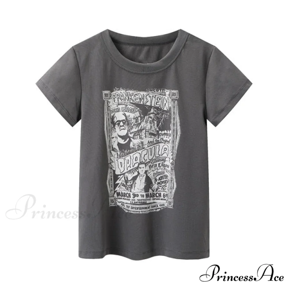 Fashion Ladies Cute Cartoon Print Short Tees - Image 4