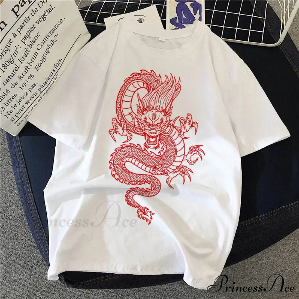 White Print Short O Neck T-shirts
