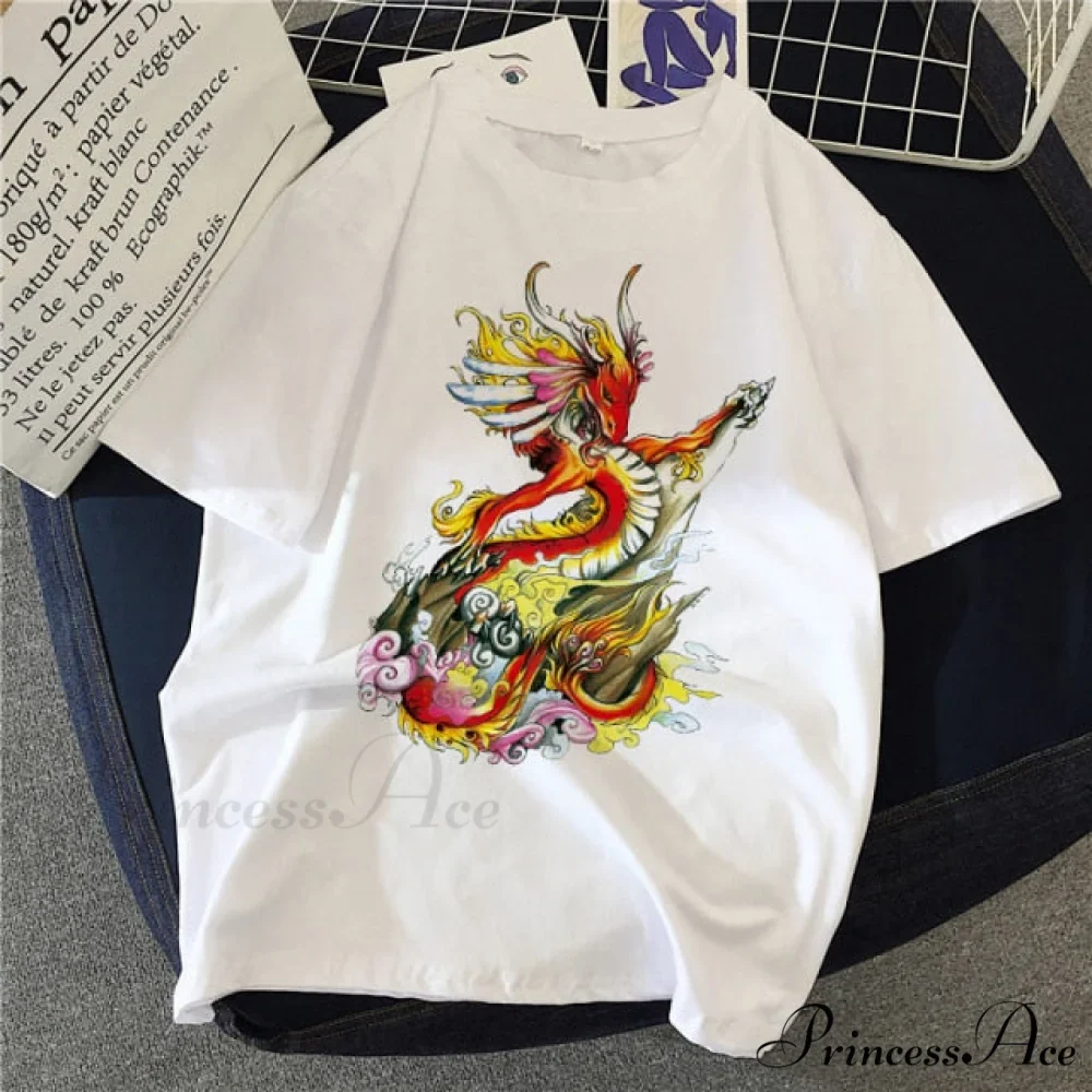 White Print Short O Neck T-shirts - Image 12