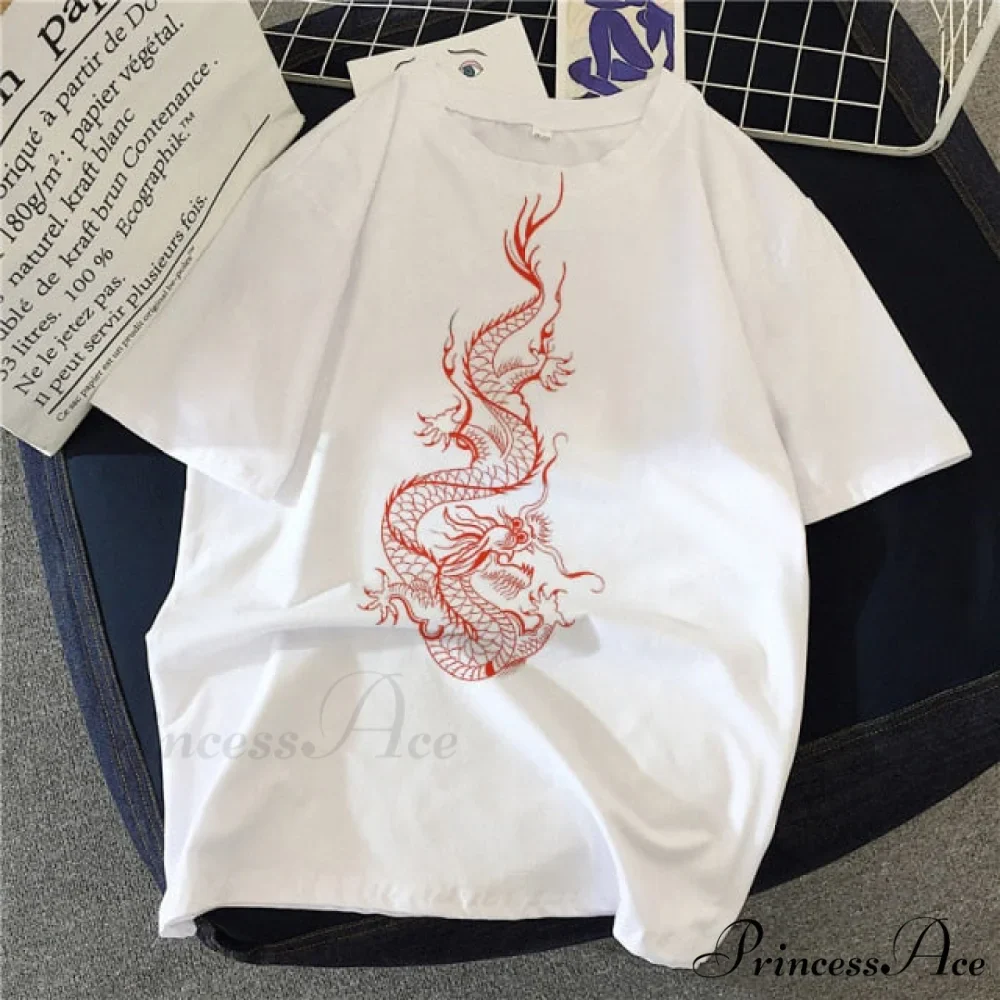 White Print Short O Neck T-shirts - Image 13
