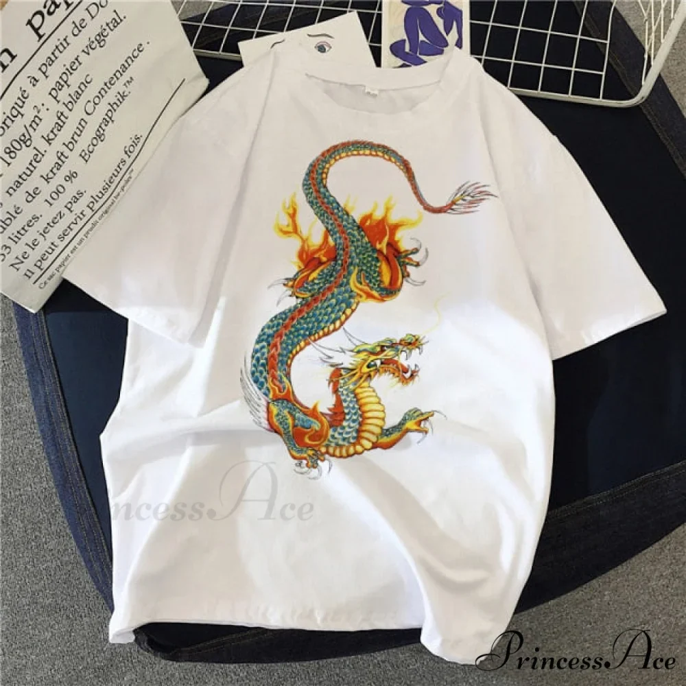White Print Short O Neck T-shirts - Image 23
