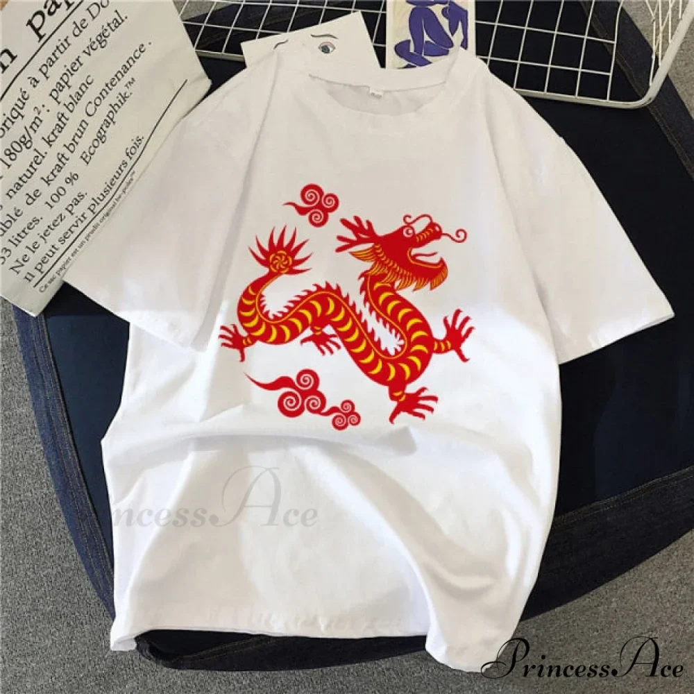 White Print Short O Neck T-shirts - Image 4