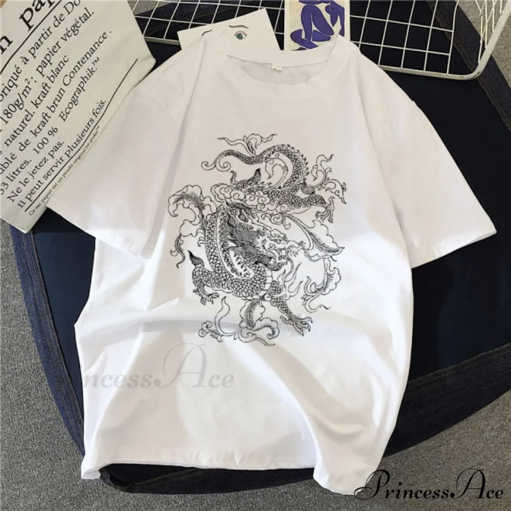 White Print Short O Neck T-shirts - Image 5