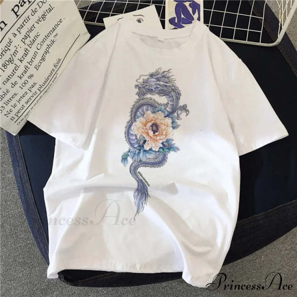 White Print Short O Neck T-shirts - Image 7