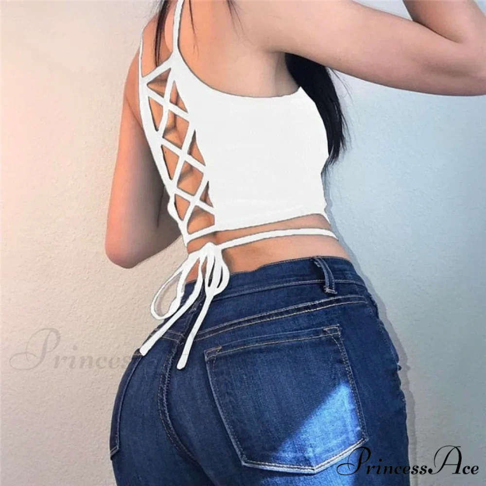 Backless Hollow Out Fitness Sleeveless Short Crop Tops - Image 4