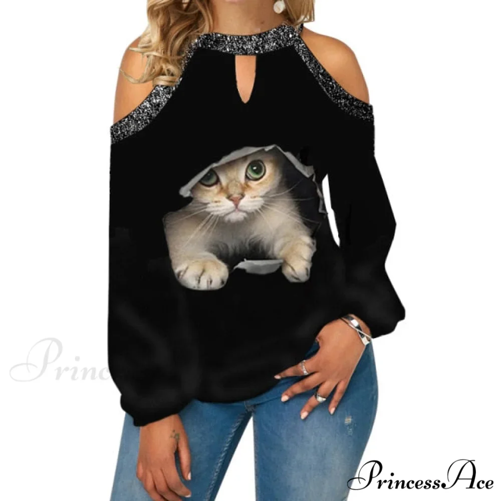 Christmas Casual Off Shoulder Printed Cute Top - Image 8