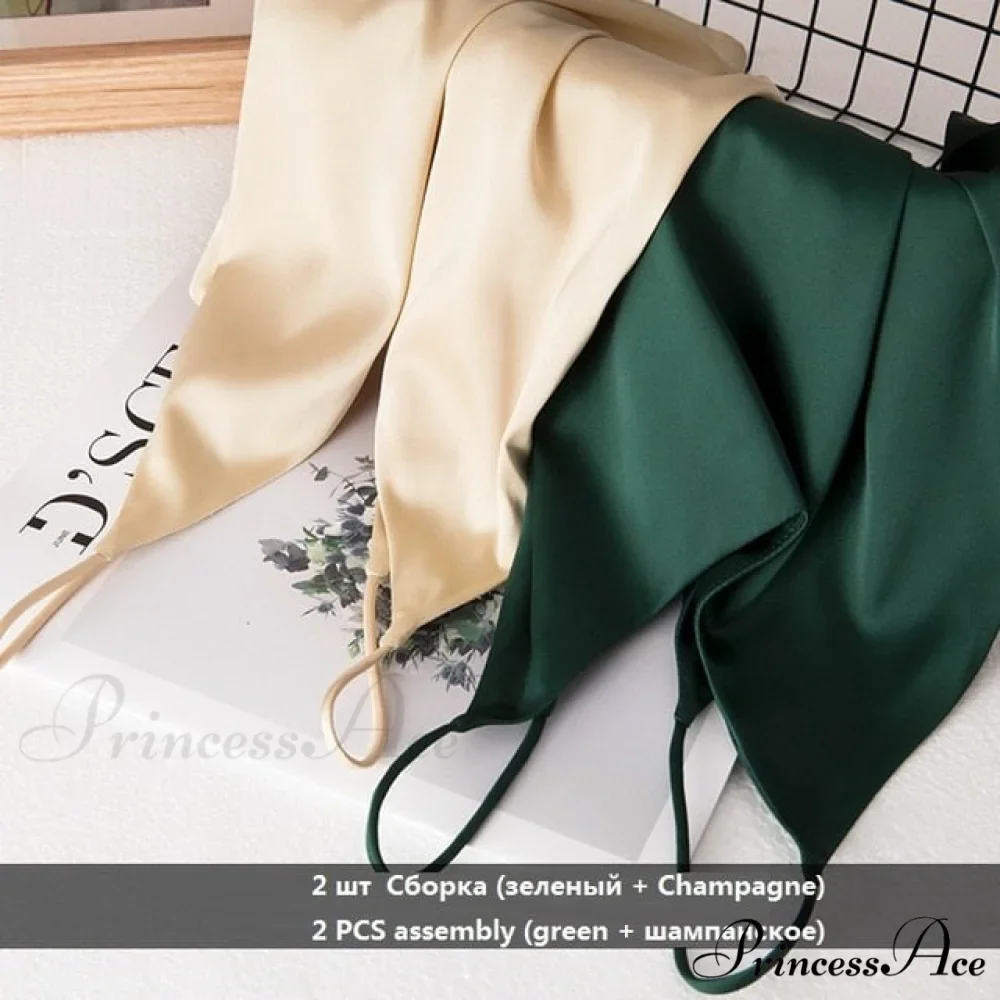 Crop Women Camis Silk Satin Tank Top - Image 20