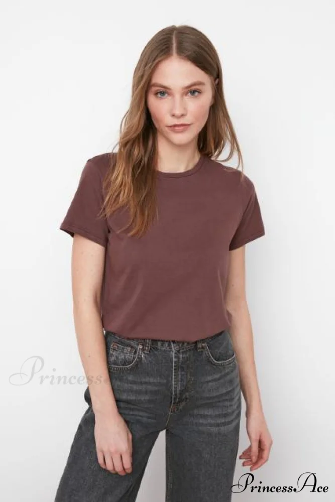 Cotton Single Jersey Cycling Neck Basic Knitted T-Shirt - Image 3
