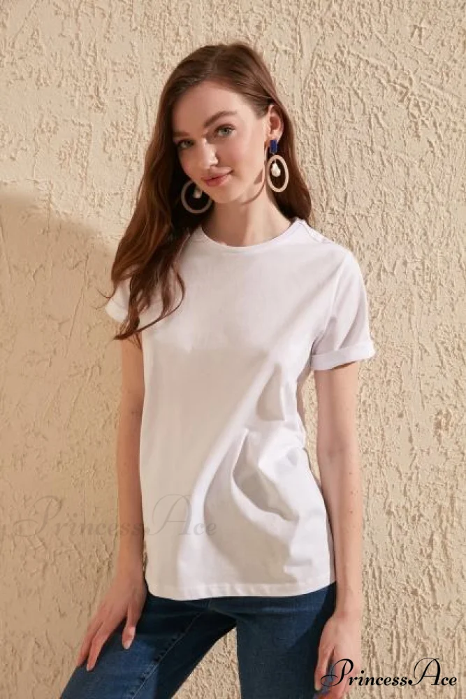 Cotton Single Jersey Cycling Neck Basic Knitted T-Shirt - Image 6
