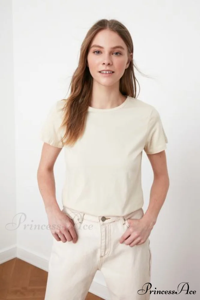 Cotton Single Jersey Cycling Neck Basic Knitted T-Shirt - Image 9