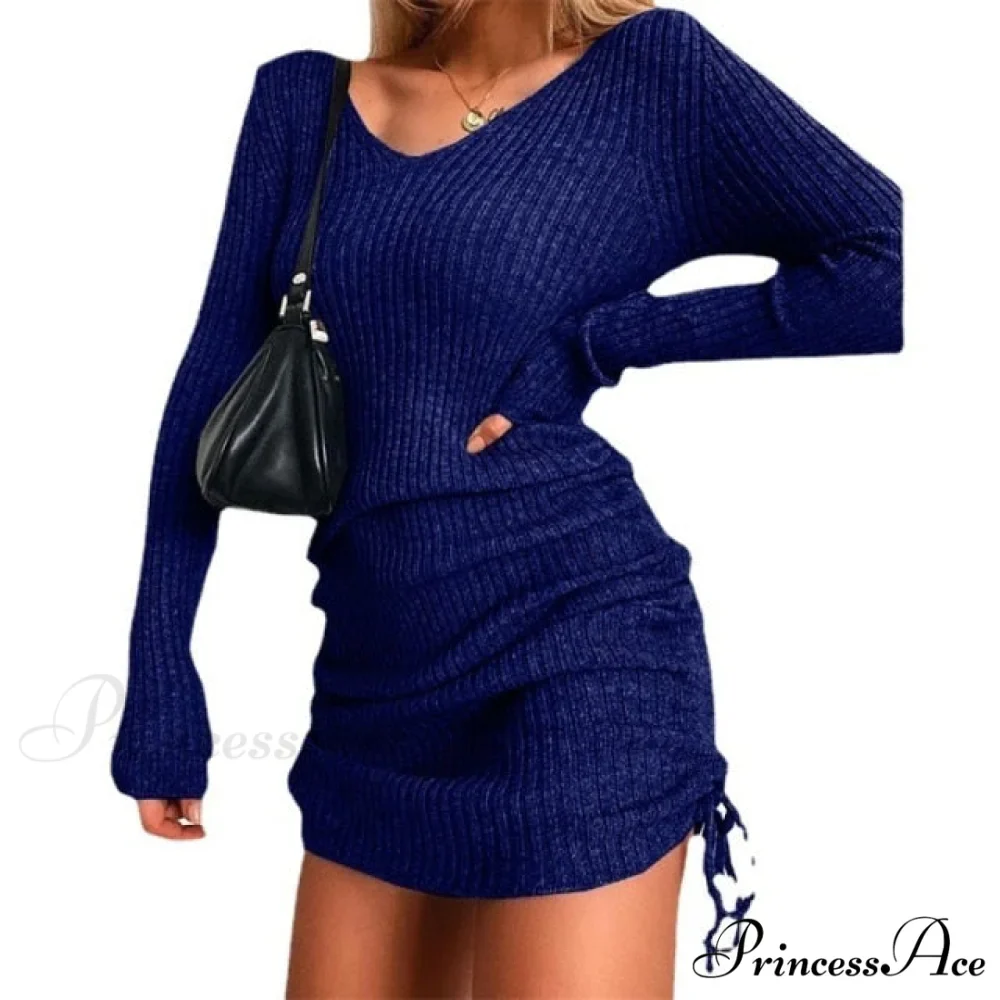 Elegant Fashion V-Neck Long Sleeve Bodycon Party Dresses - Image 2