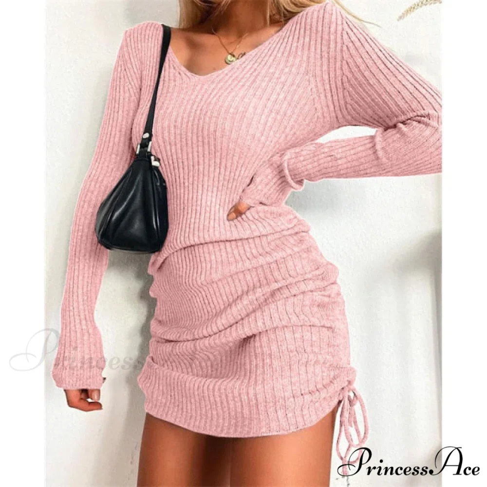 Elegant Fashion V-Neck Long Sleeve Bodycon Party Dresses - Image 4