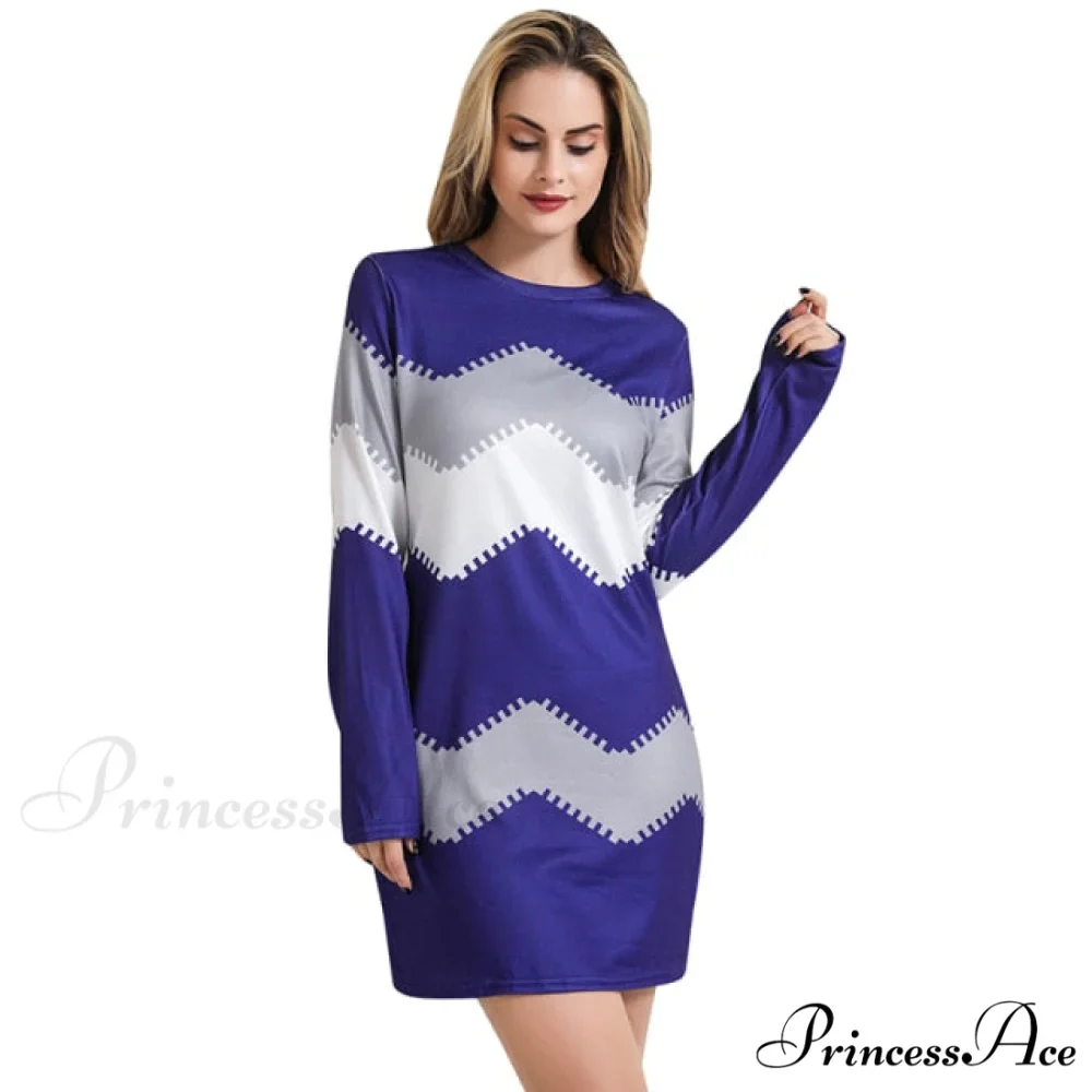 Elegant Patchwork Long Sleeve Thin Dress - Image 5