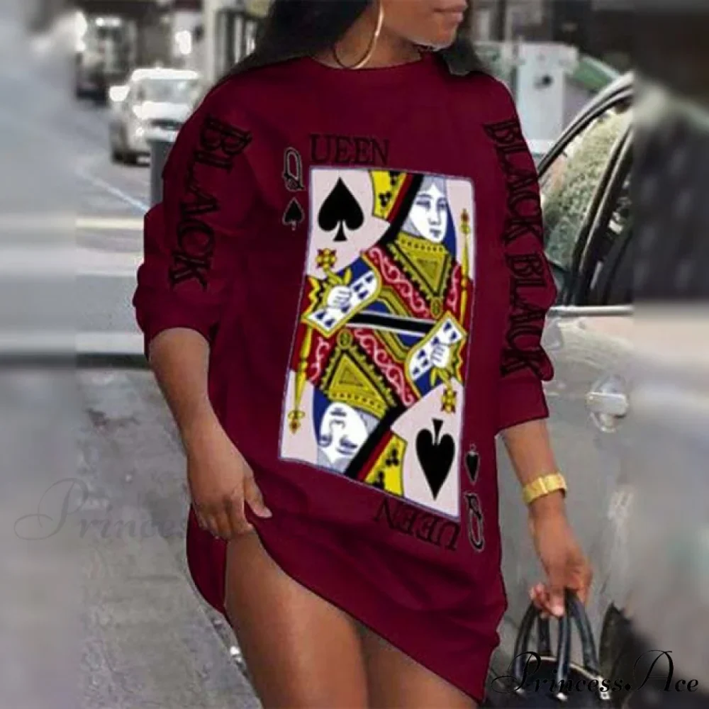 Street Style Casual Poker Pattern Dresses - Image 5