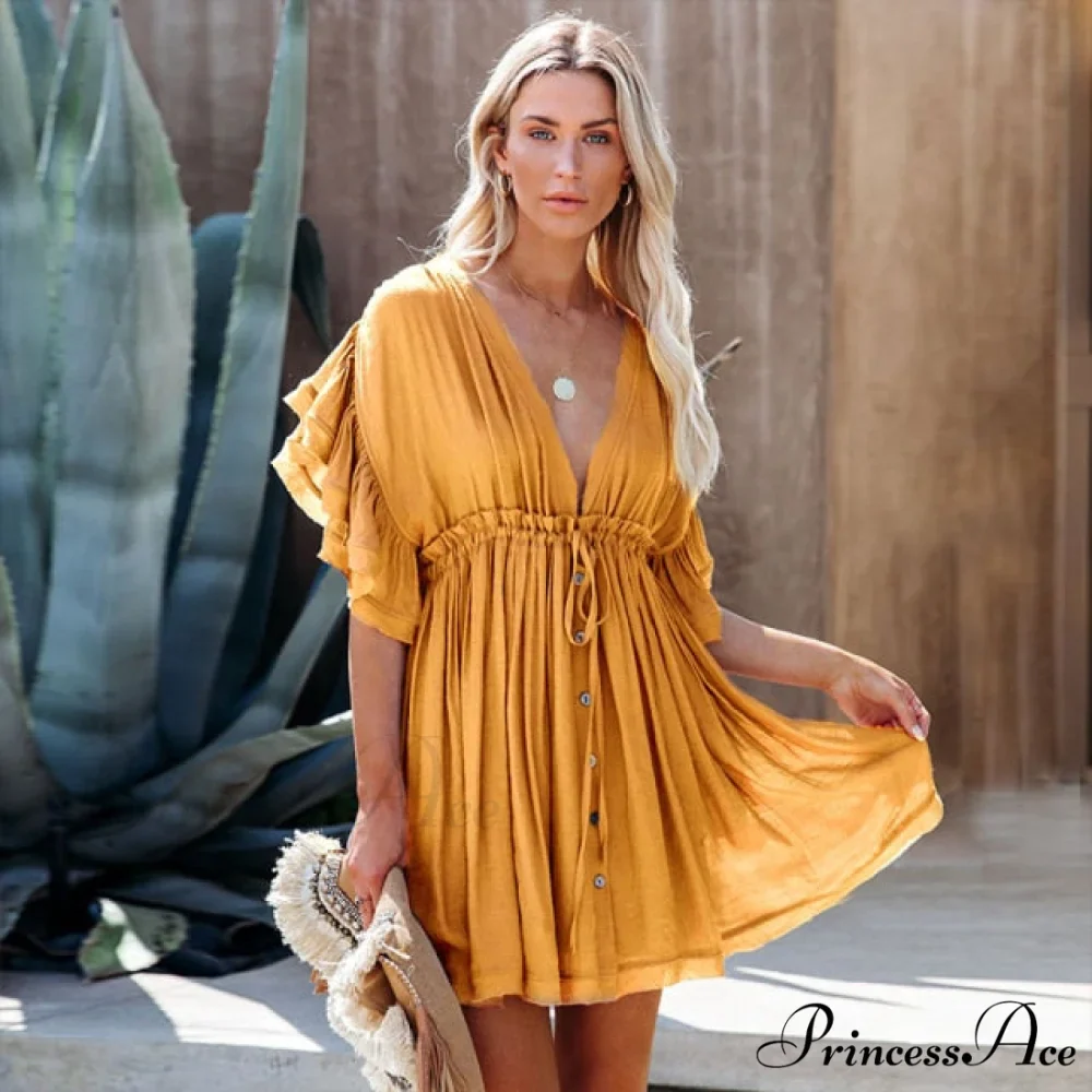Women Beachwear Bandeau Mini Dress - Image 2