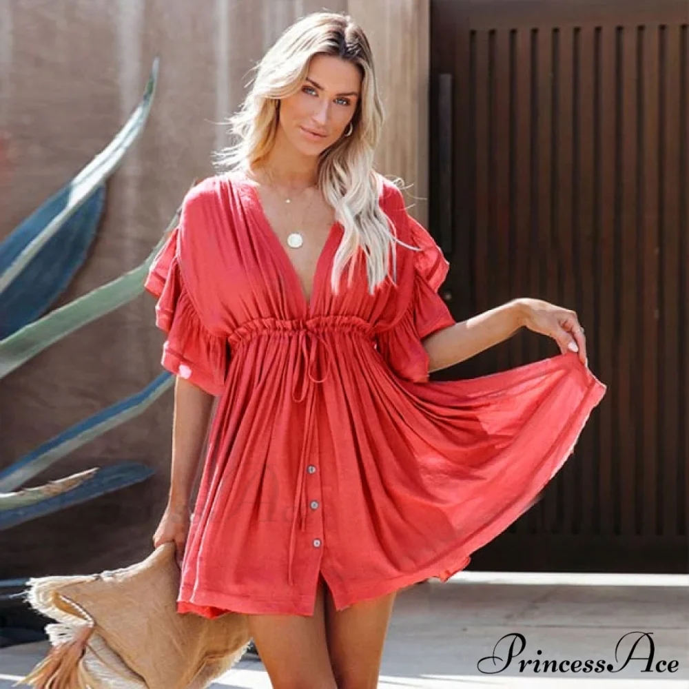 Women Beachwear Bandeau Mini Dress - Image 3