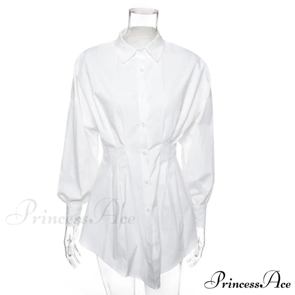Women Long Sleeve Mini Shirt Dress - Image 3