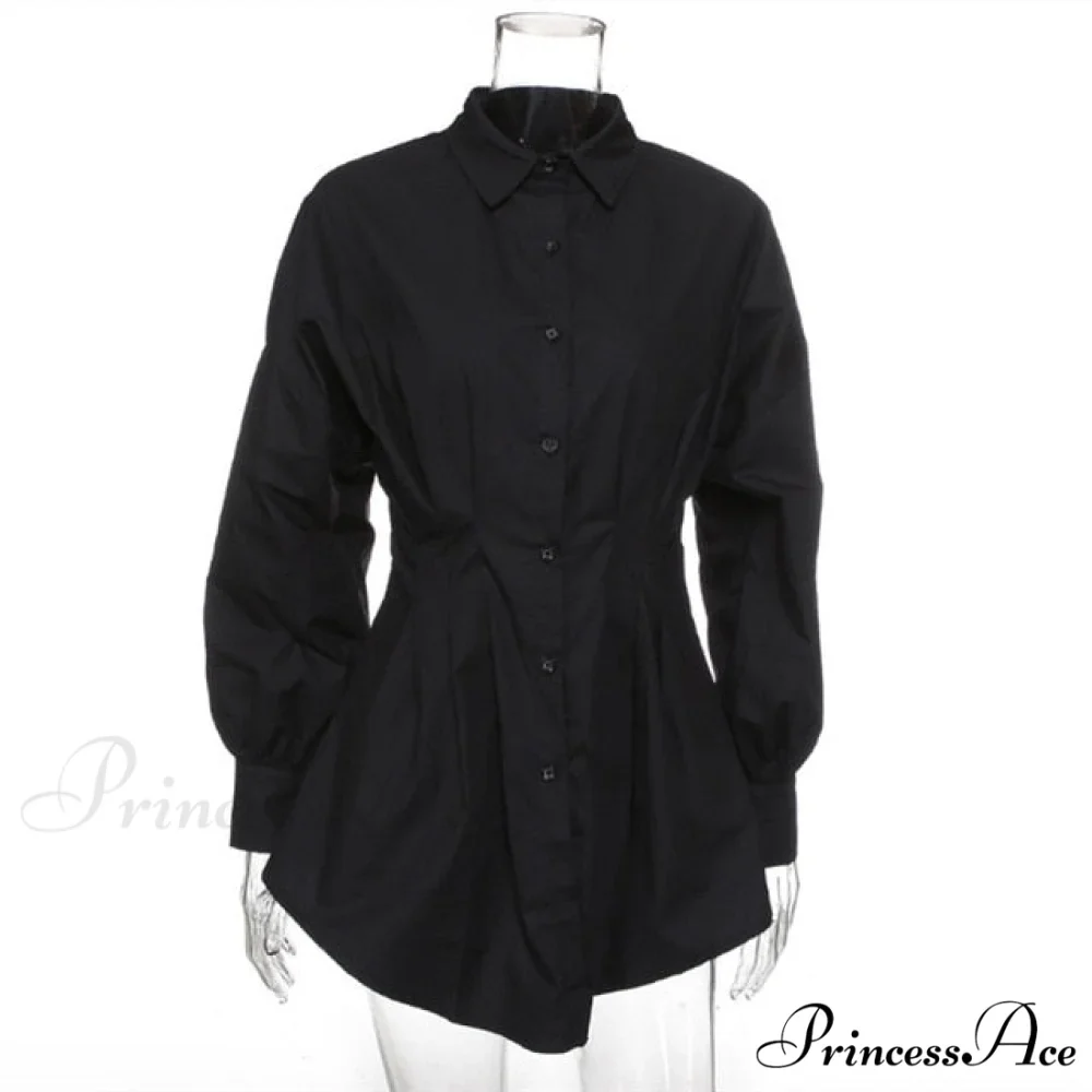 Women Long Sleeve Mini Shirt Dress - Image 5