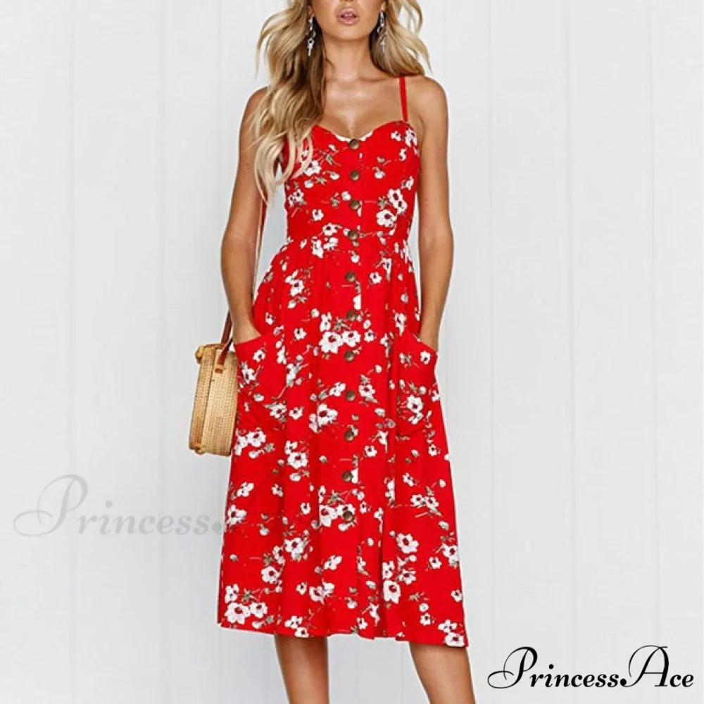Midi Button Backless Polka Dot Striped Dress - Image 21