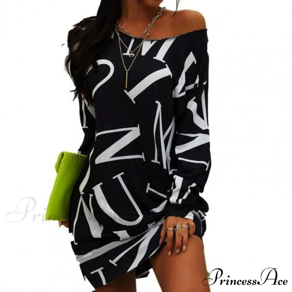 Loose Casual Streetwear Long Sleeve O Neck Dress - Image 4