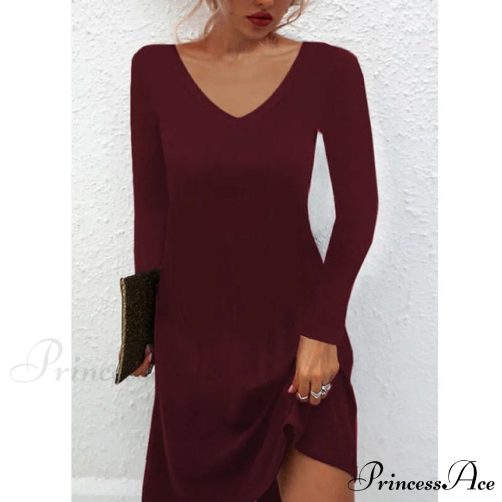 Fashion Sexy Casual Long Sleeve Vestidos Pullover Party Dress - Image 6