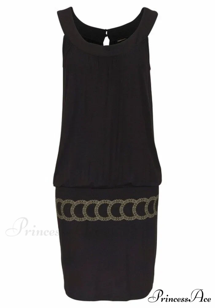 Sleeveless O-Neck Solid Off Shoulder Dress - Image 4