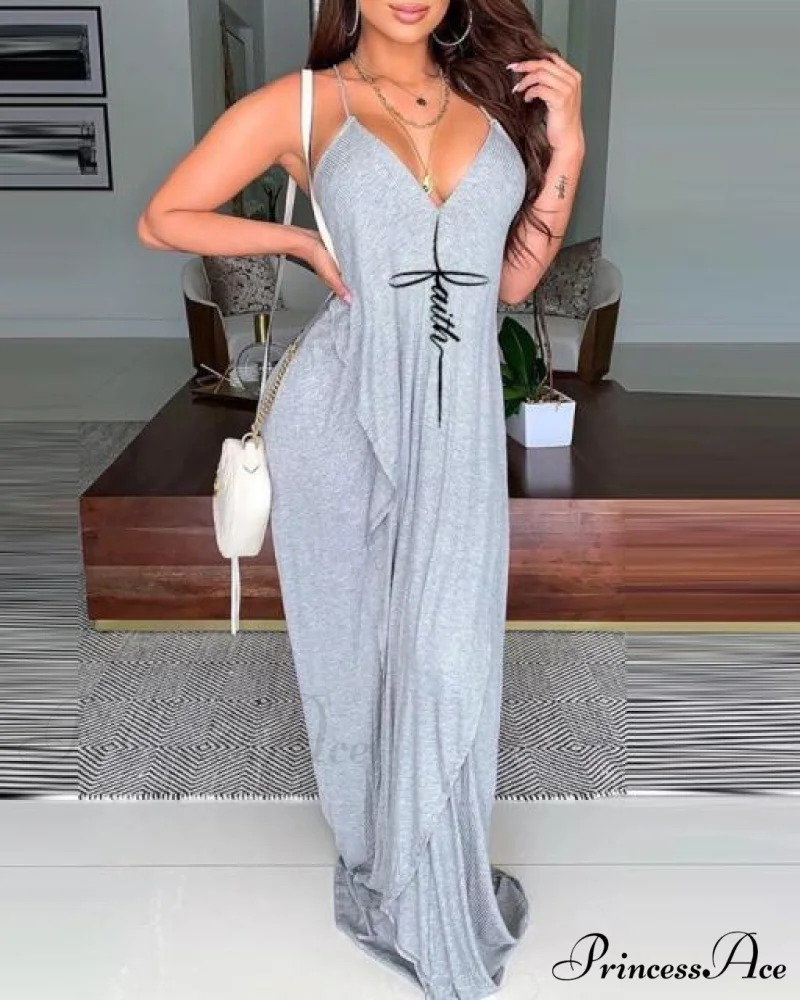 Sexy Sleeveless V Neck Comfortable Spaghetti Strap Dress - Image 3