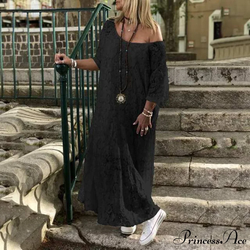 Maxi Long Summer O Neck Dress - Image 2