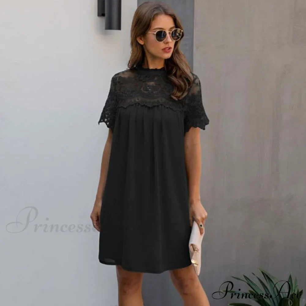 Lace Loose Elegant Midi Dresses - Image 3