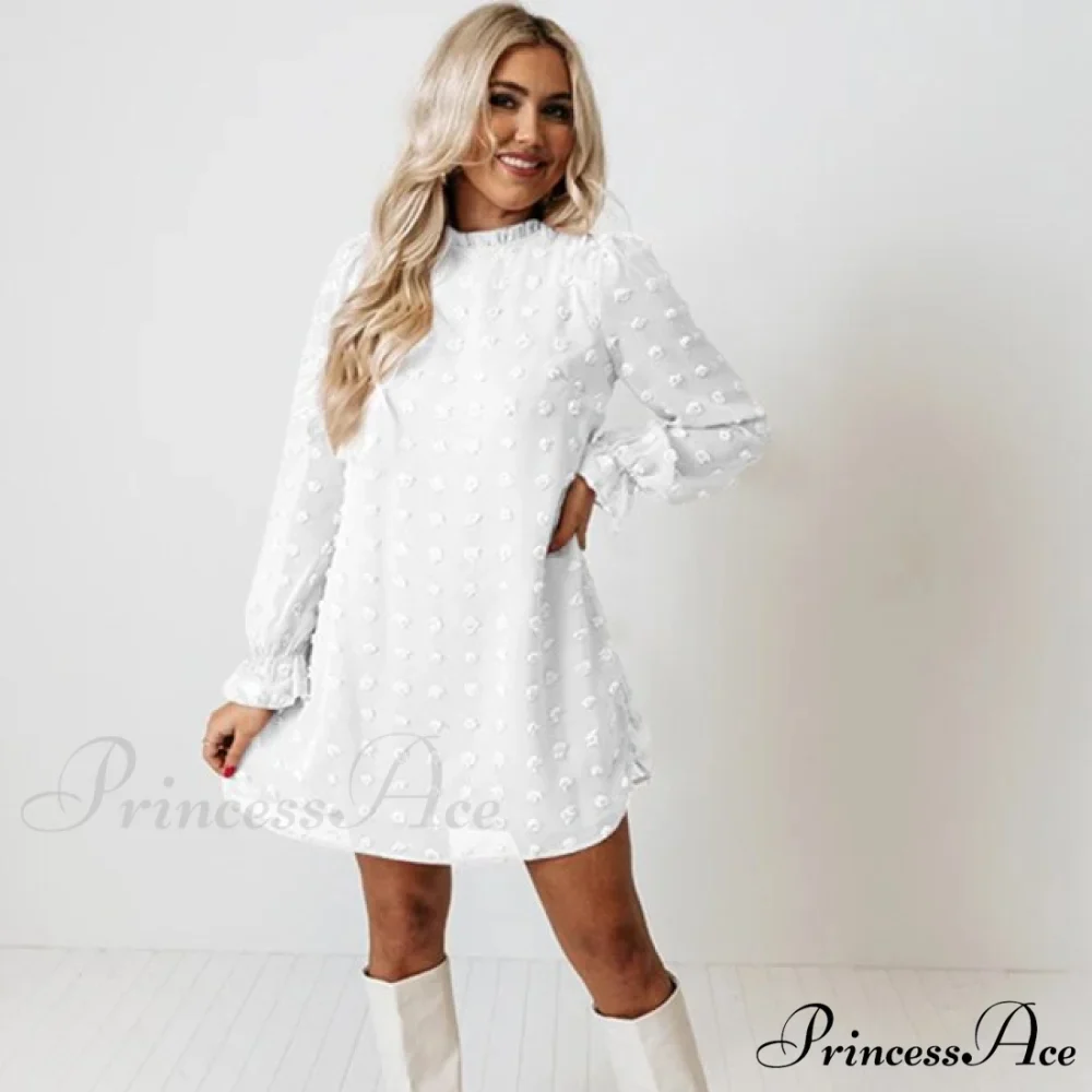 Fashion Dot Pom Pom Dress New Loose Casual Dress - Image 2