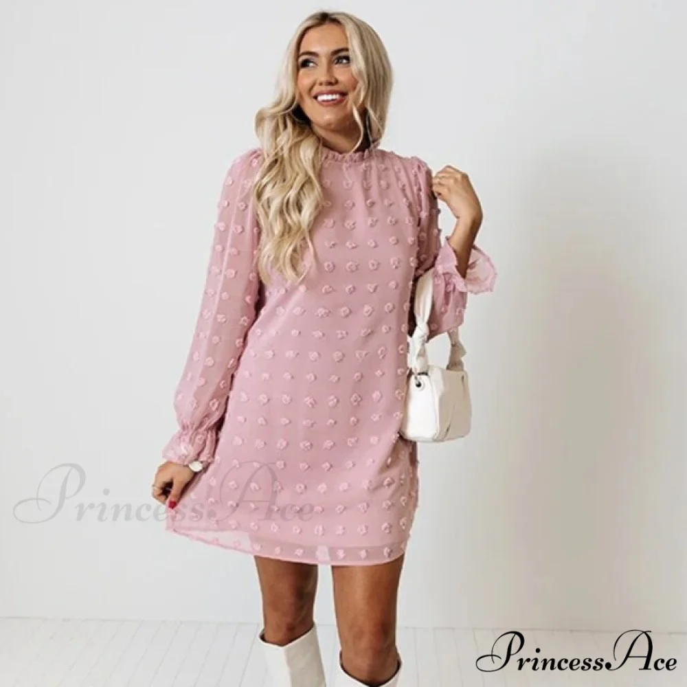 Fashion Dot Pom Pom Dress New Loose Casual Dress - Image 3