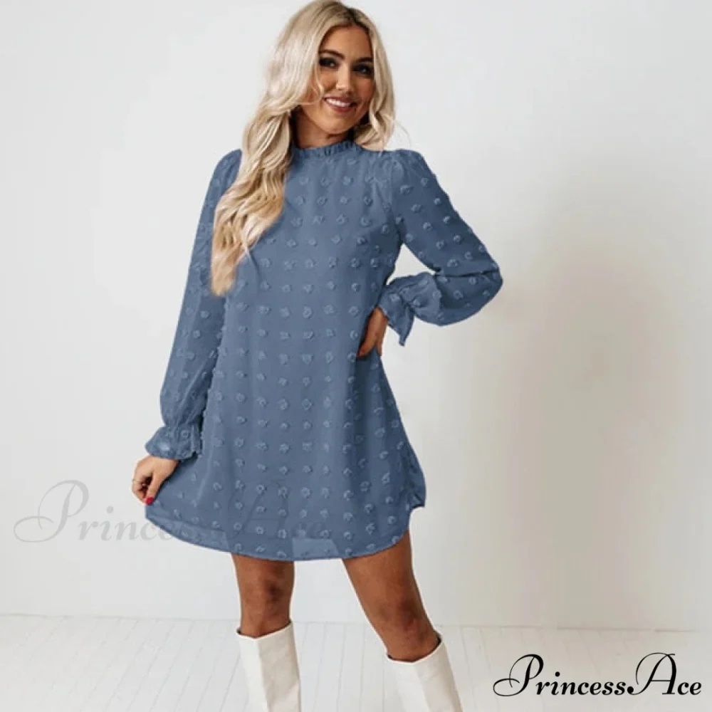 Fashion Dot Pom Pom Dress New Loose Casual Dress - Image 4