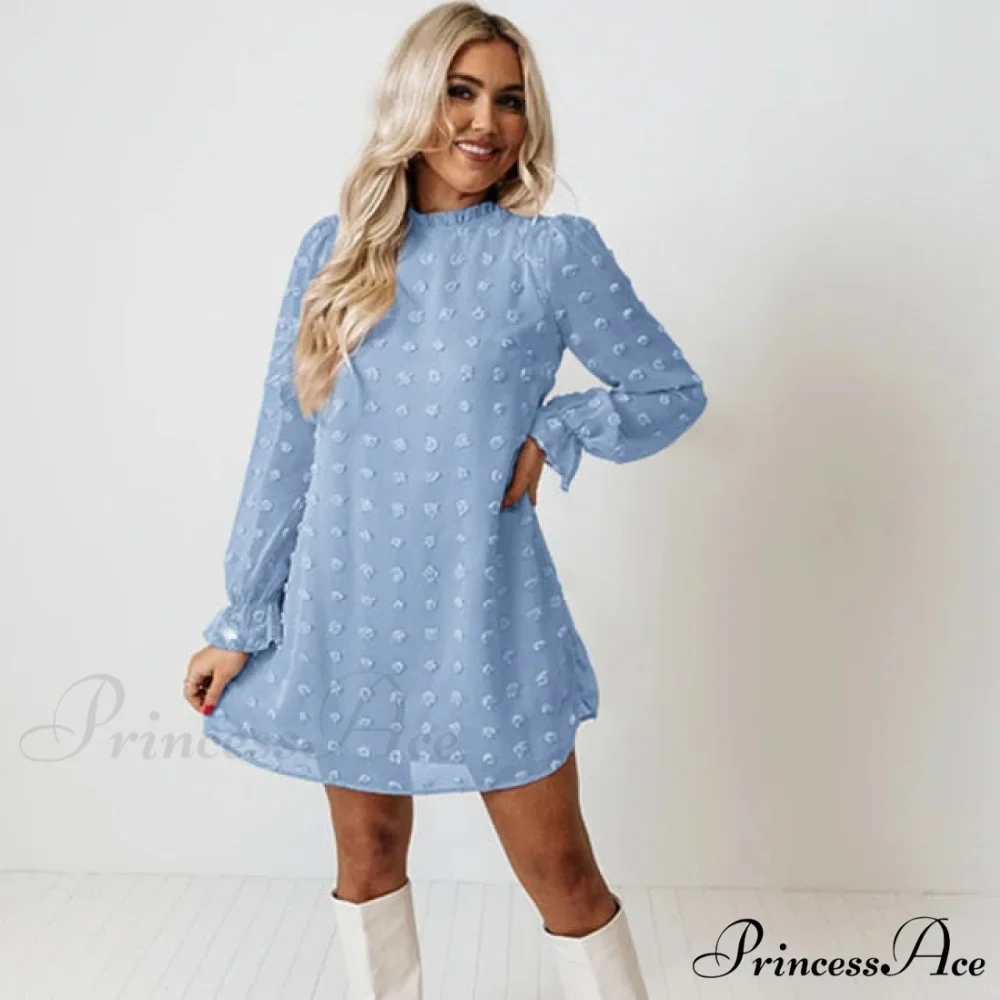 Fashion Dot Pom Pom Dress New Loose Casual Dress - Image 5