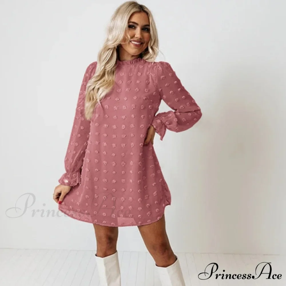 Fashion Dot Pom Pom Dress New Loose Casual Dress - Image 6
