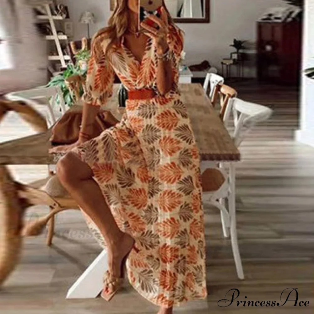 Print A-Line Boho Dress - Image 3