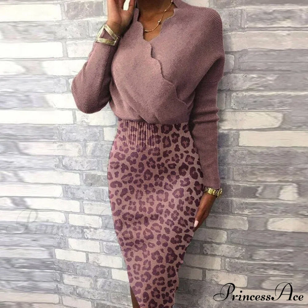 Long Sleeve Slim Fit Knee Dress - Image 5
