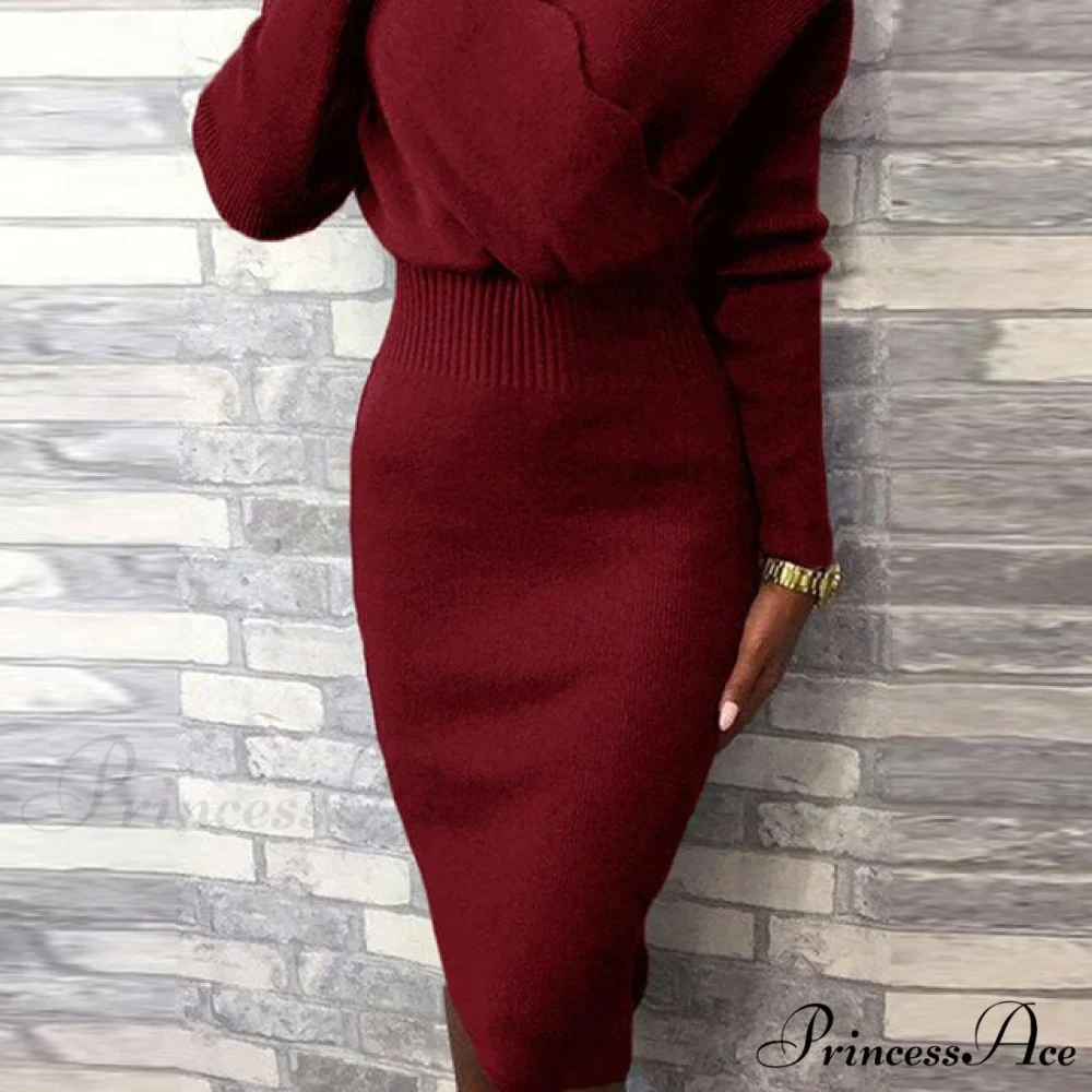 Long Sleeve Slim Fit Knee Dress - Image 6